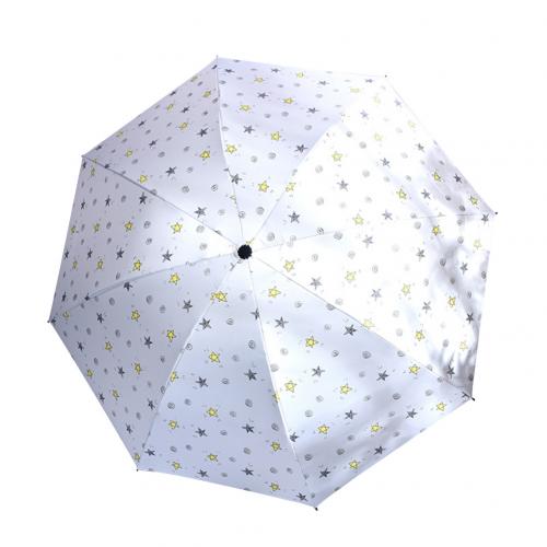 estrellas impresión plegable impermeable a prueba de viento Anti UV Mini sombrilla Parasol: Blanco