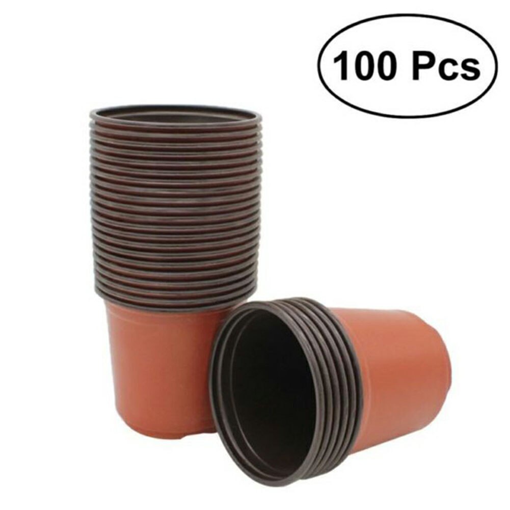100Pcs Practical 4 Inch Planting Pots Plastic Non-toxic Planting Tray Plant Flowers Transplant Pots Garden Accessories
