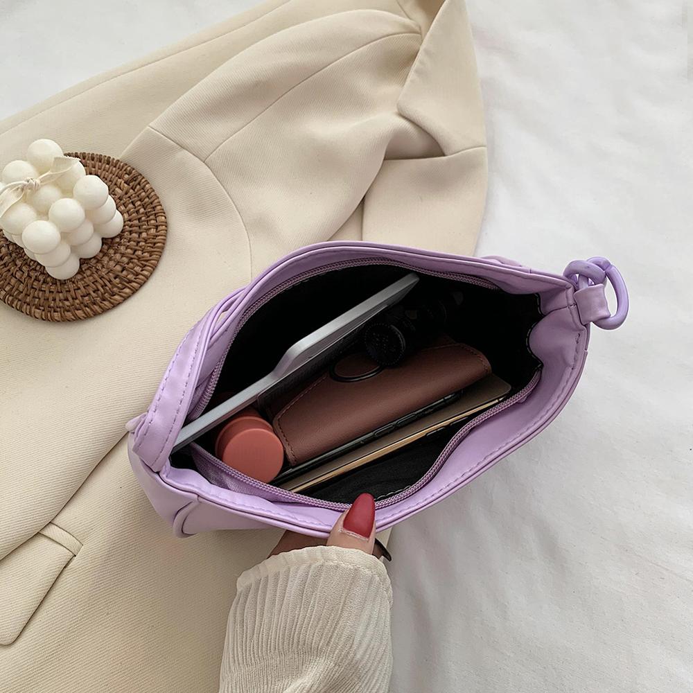 Afslappet pu læder slynge håndtaske pung kvinder kæde skulder crossbody taske populær enkel kvindelig daglig taske retro totes taske