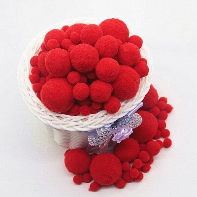 Rød pompon 8mm 10mm 15mm 20mm 30mm pom poms ponpon håndværk forsyninger diy til børn legetøjsbeklædning syning hjem bryllupsdekorationer 20g: Mix-mix