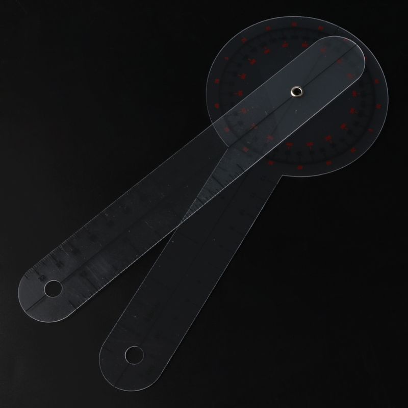 3Pcs/Set Physio Goniometer Angle Protractor Inch Ruler Joint Bend Measure Clear