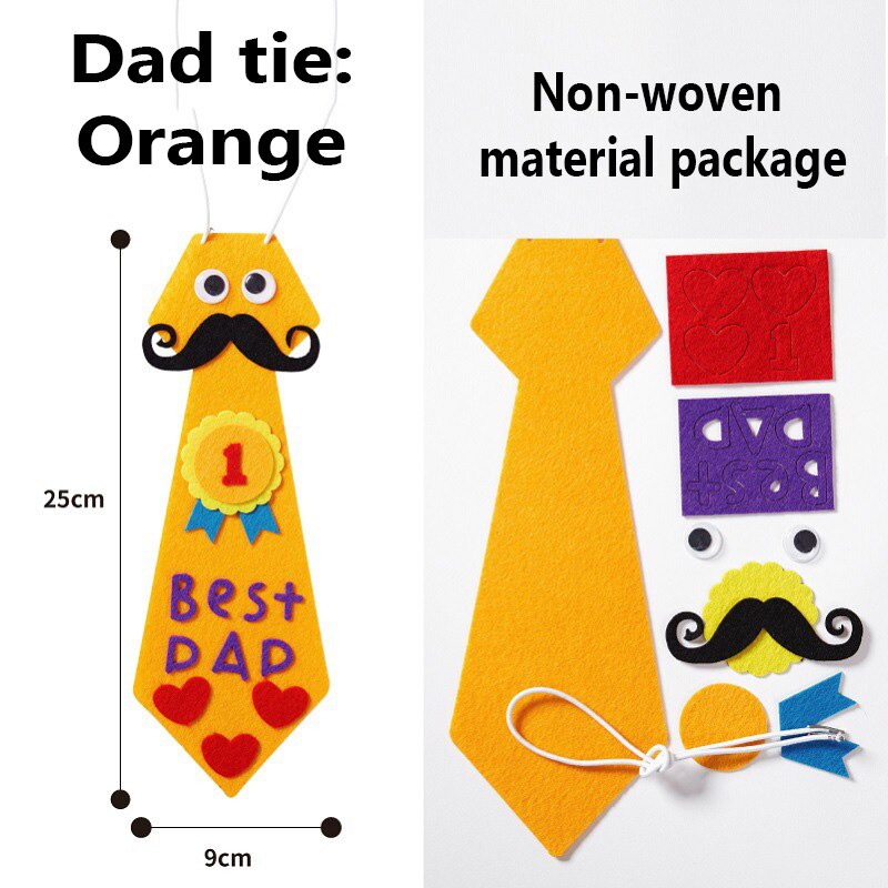 kindergarten lots arts crafts diy toys Dad tie crafts kids educational for children&#39;s toys girl/boy christmas 16906: orange