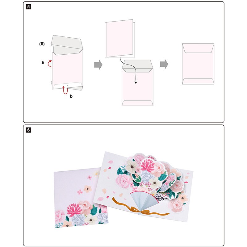 DIY Pop-up Card Flower,Handmade 3D Anniversary Greeting Card Paper Model,Postcard Invitation Papercraft,Craft Toy ER-091