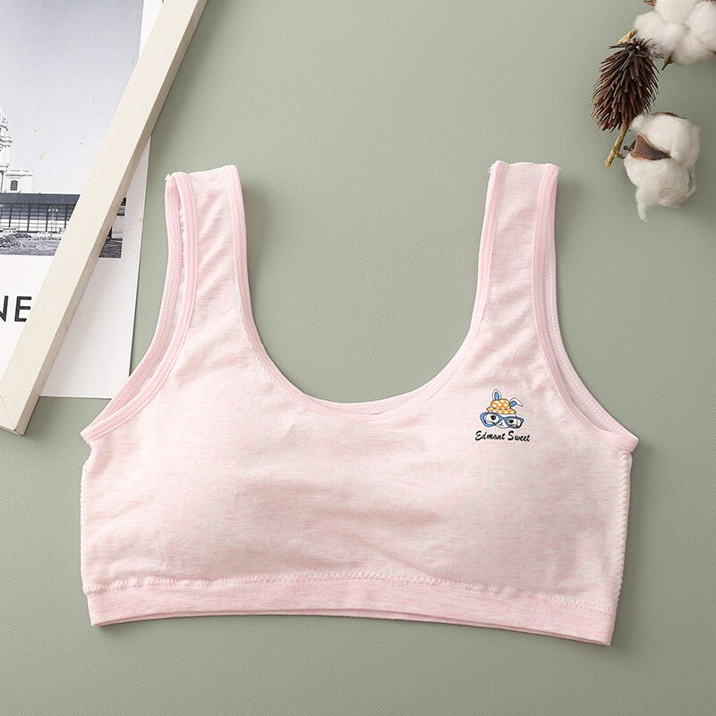 Katoen Puberteit Meisjes Bras Wire Gratis Sport Bh Voor Meisjes Ademend Tiener Meisje Opleiding Beha Met Pad Vest Tiener Lingerie 8-16Y: 1