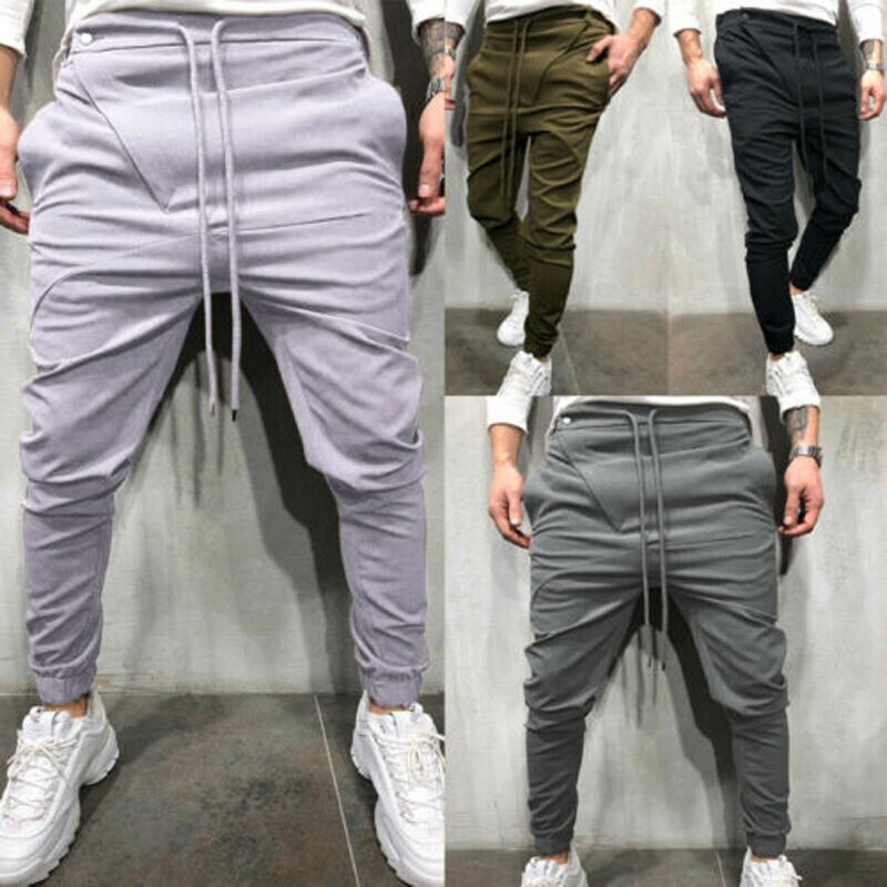 Merkki miesten perus jogger pehmeät housut puuvilla active urban slim fit kuminauha