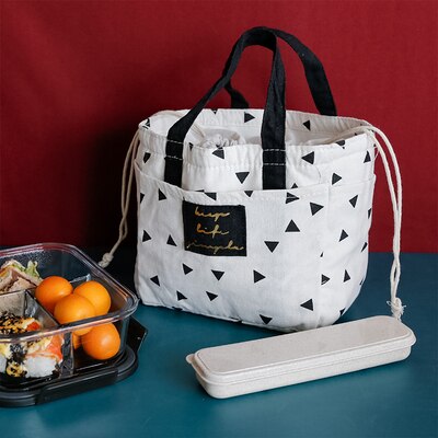 Casual Draagbare Lunch Tas Dots Geïsoleerde Canvas Thermische Voedsel Picknick Lunch Tassen Voor Vrouwen Kids Cooler Lunchbox Tas Tote: 3