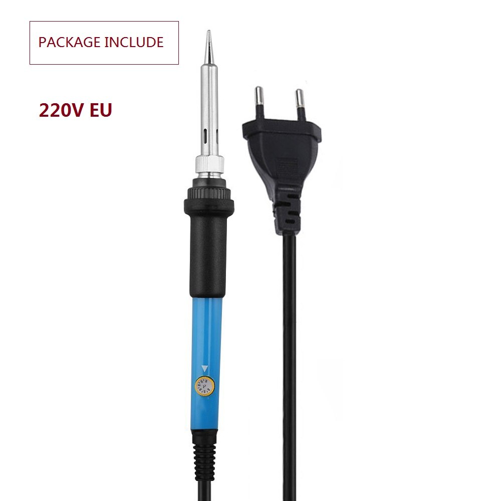 60W Soldering Iron Adjustable Temperature Electric Solder Iron Rework Station Mini Handle Heat Pencil Welding Repair Tools: 220V EU plug Iron