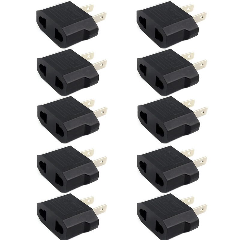 Adaptador de enchufe europeo para viaje, convertidor de enchufe de Japón a UE, China, 10 piezas