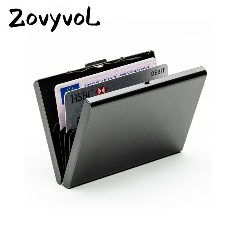 ZOVYVOL Rvs Aluminium Metal Case Box Mannen Zakelijke Creditcard Houder Case Cover vrouwen Portemonnee Kaart Rfid portemonnee