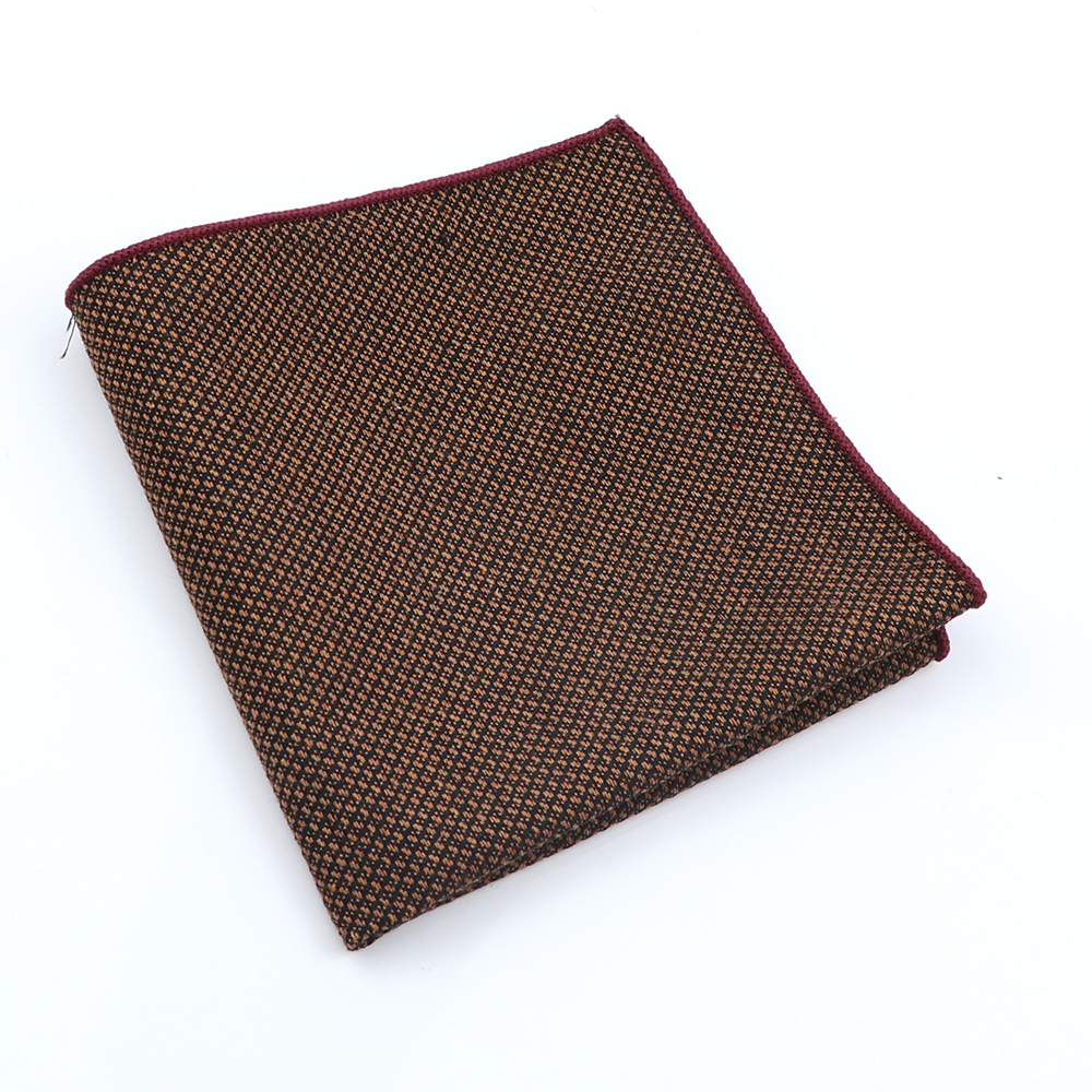 Mouchoir de poche en laine de coton pour hommes, 24CM de largeur, mouchoir épais rayé de couleur unie pour femmes et hommes, accessoire de soirée décontracté: 4