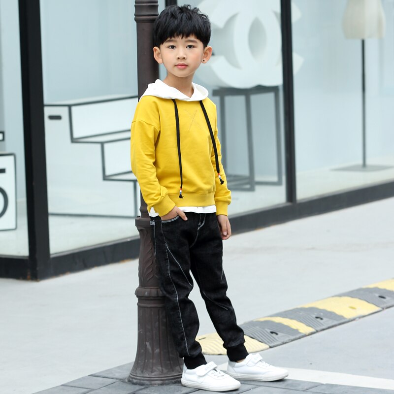 Autumn Winter Jeans For Boy Pants Kids Teenager Trousers Denim Warm Pants Children Korean Clothes