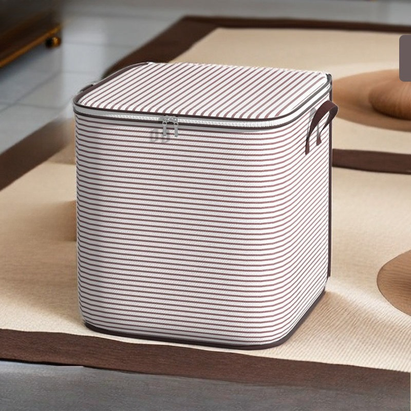 Beutel-Aufbewahrungstaschen-Organizer, der zum Aufbewahren von täglichen Bedarfs mit Deckeln, Reißverschluss, faltbar, hohe Kapazität, für Kleidung, Decke-Behälter: M / Rosa