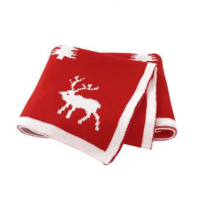 Couverture de noël en tricot pour bébé garçon et fille, édredon pour -né, vêtements à tenir, collection automne-hiver: 82W523 Red