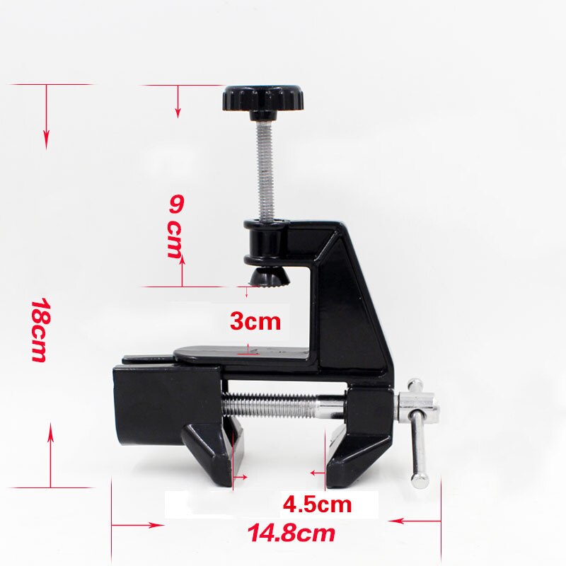 Torno fixo de liga de alumínio 45mm, ferramenta preta de reparo fixo para faça você mesmo