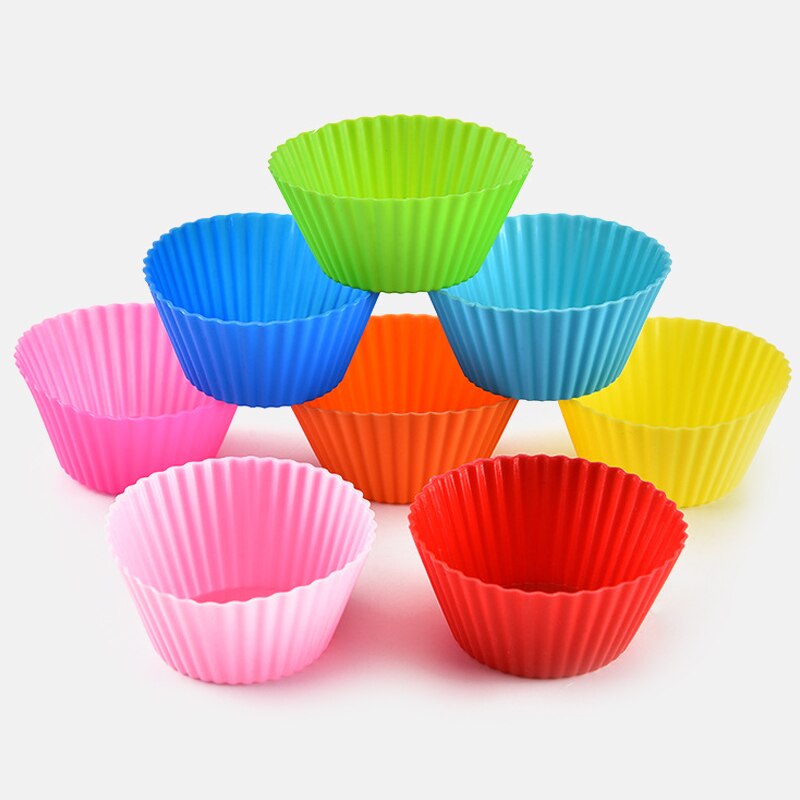 12pcs/Set Silicone Cake Mold Round Shaped Muffin Cupcake Baking Molds Kitchen Cooking Bakeware Maker DIY Cake Decorating Tools