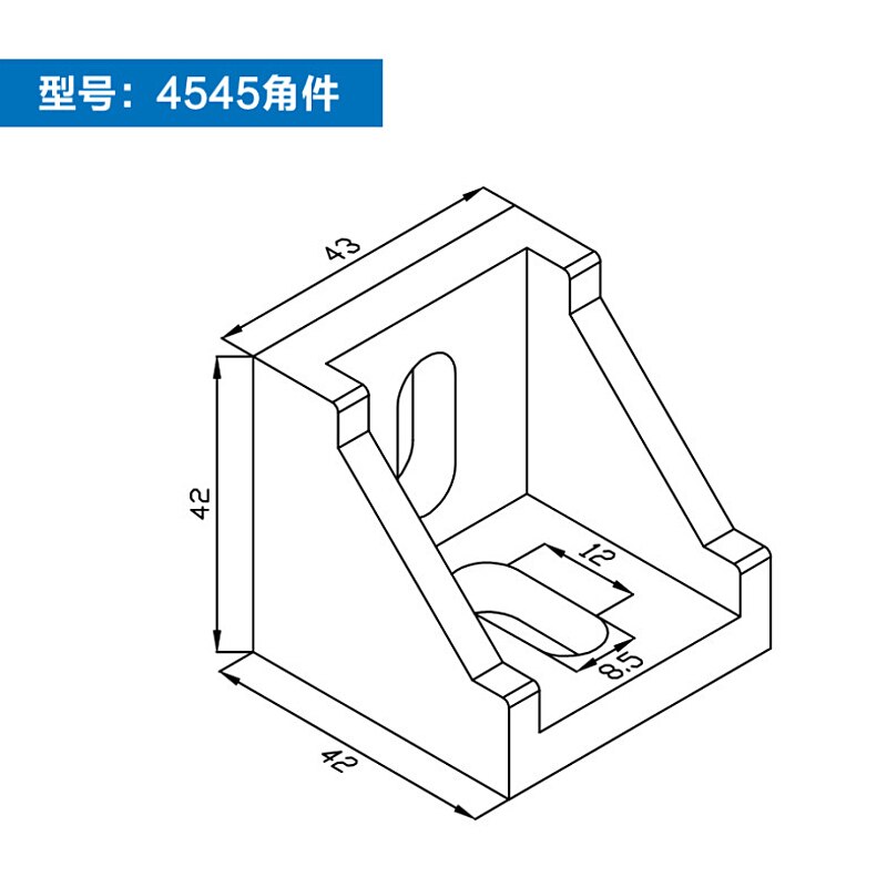10 stk / sæt 3030 4040 hjørne montering vinkel aluminium stik beslag fastgørelse møbler hardware: 4545