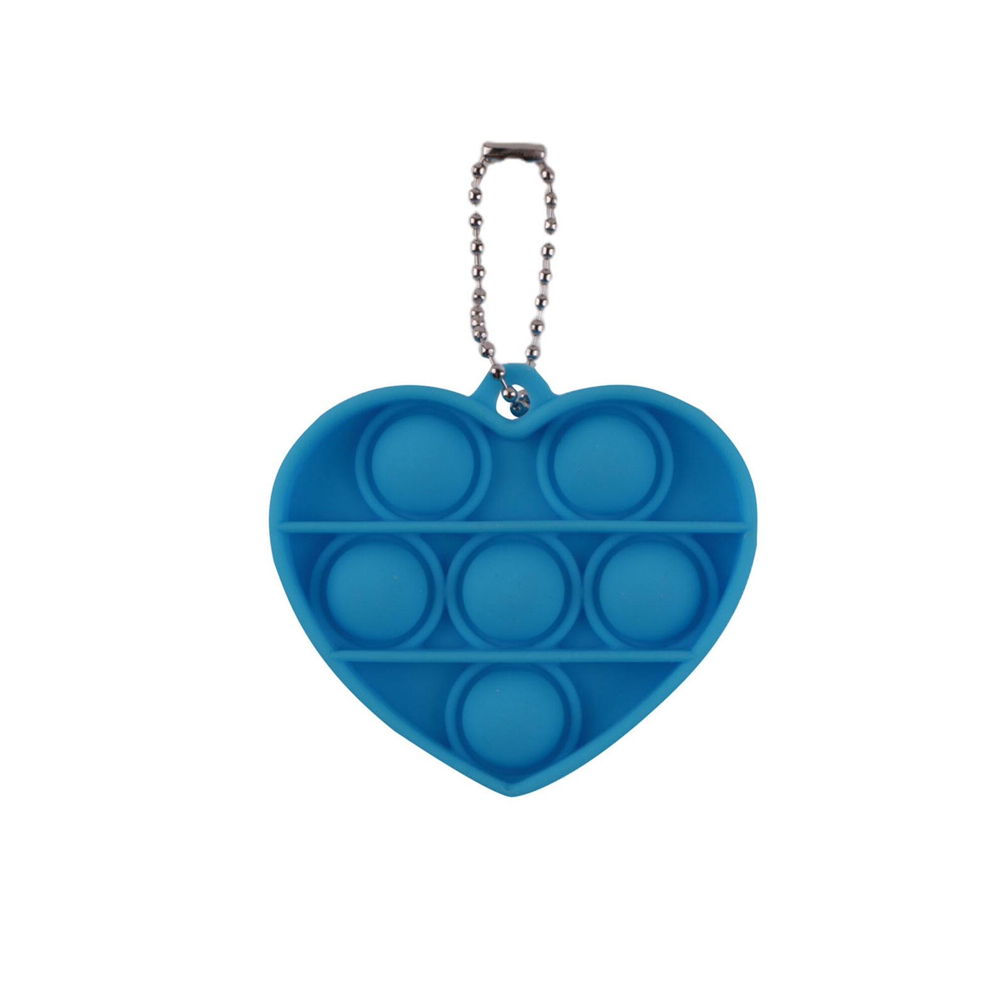 Push Pop Bubble Fidget Toy Heart Shape Sensory Toy Keychain Stress Relief Anti-Anxiety Tool Antistress Toys For Adults: Blue