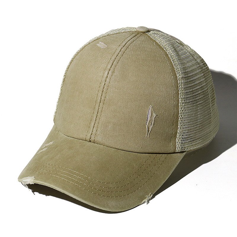 Zomer Baseball Cap Hollow Out Hoeden Voor Vrouwen Snapback Hoed Vrouwelijke Verstelbare Outdoor Trucker Hoed: khaki