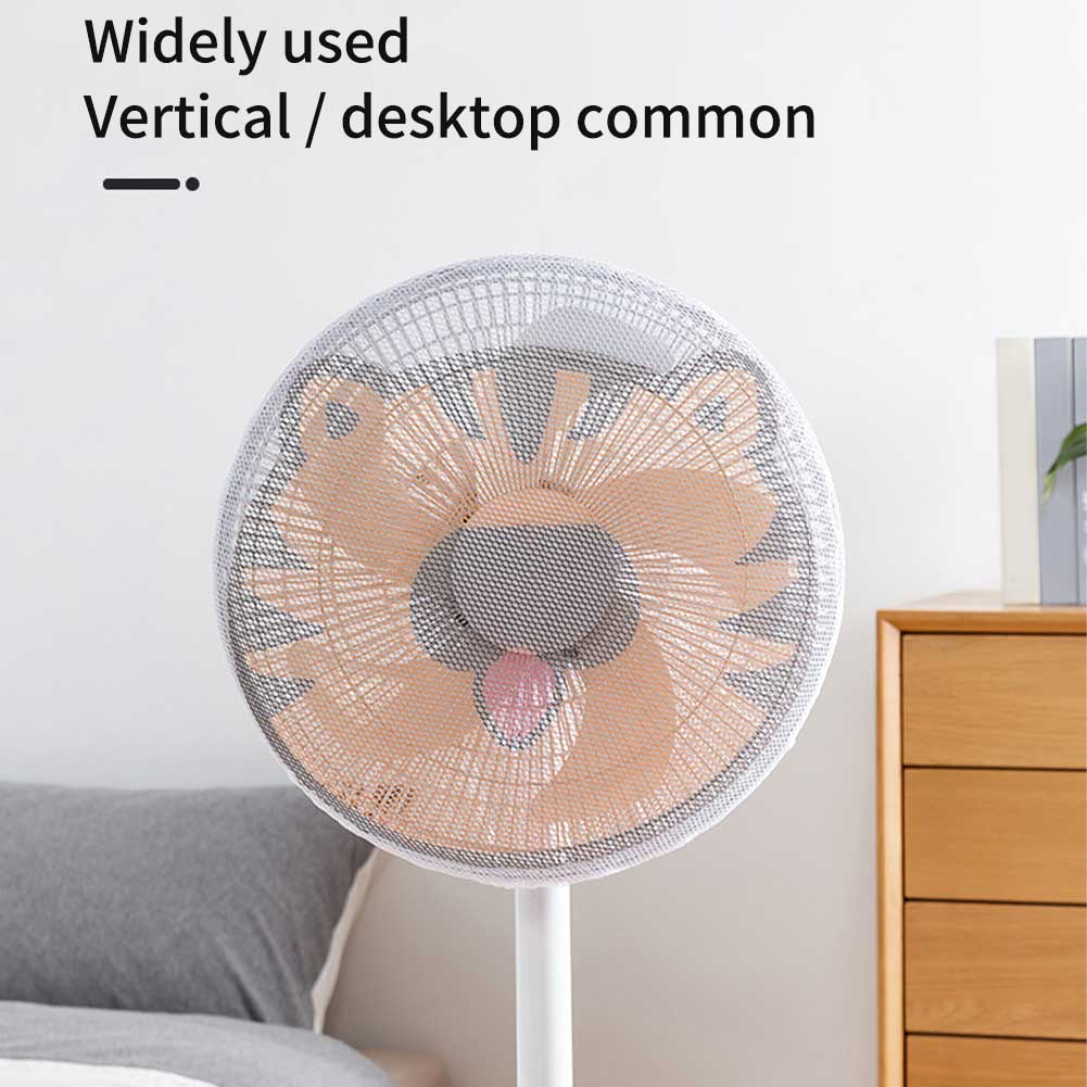 Lavable Anti-pincement main ménage rond filet garde enfant Protection ventilateur électrique couverture accessoires étanche à la poussière bureau dessin animé: Tiger / 16inch