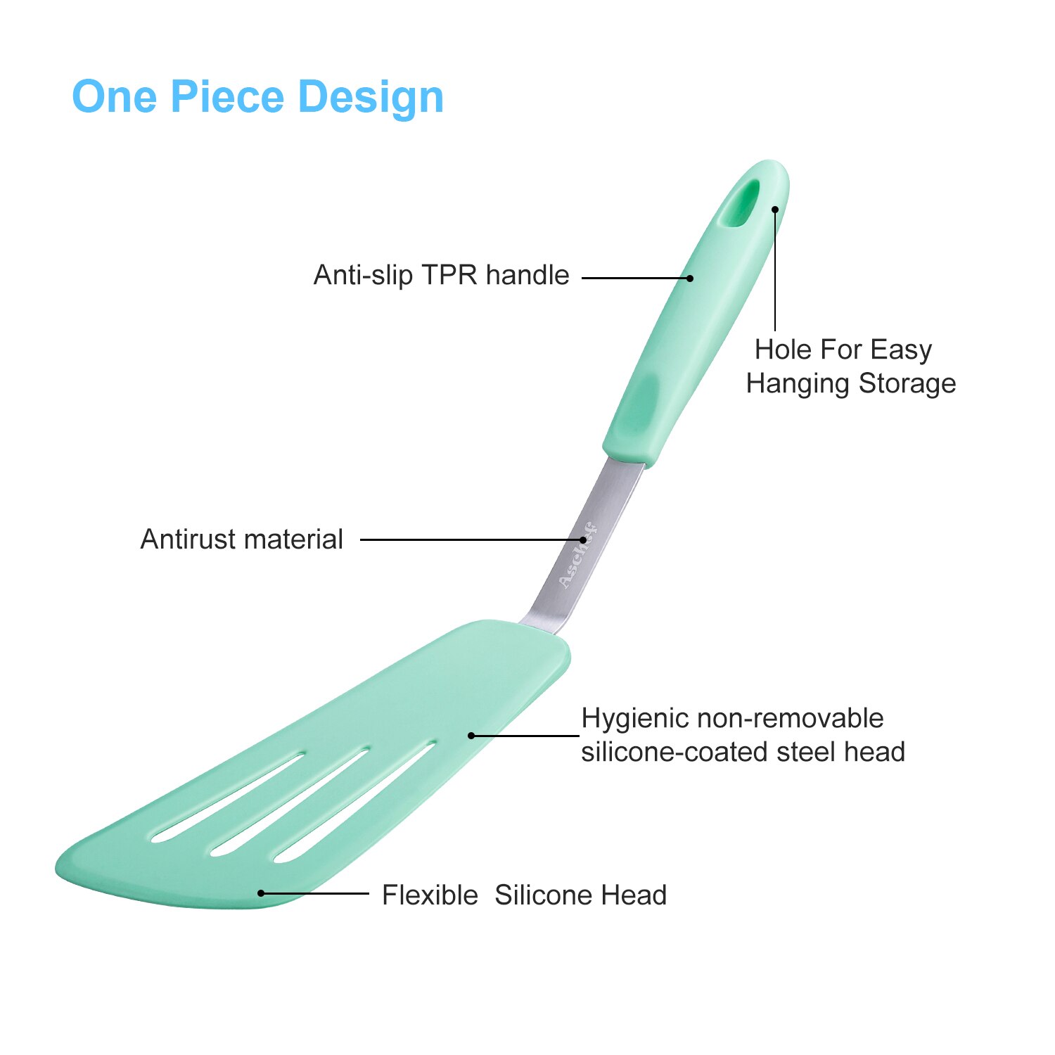 Premium cooking utensils Flexible Silicone Turner set Egg Pancake Fish and Flipper Spatula kitchen tools 5 pcs