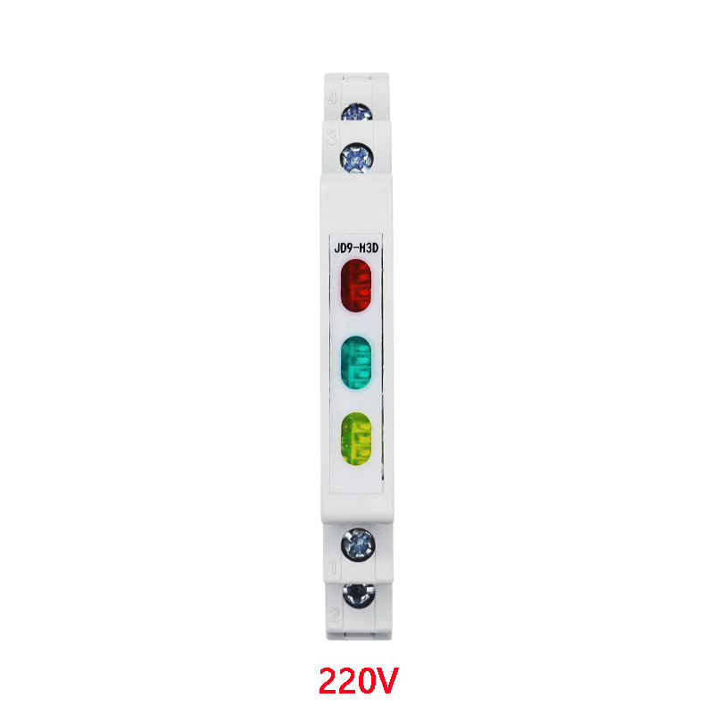 Din Rail Indicator Light 230V AC/DC Modular Din Rail Lamp Indicator Light JD9 50/60Hz Single Light Dual Lamp