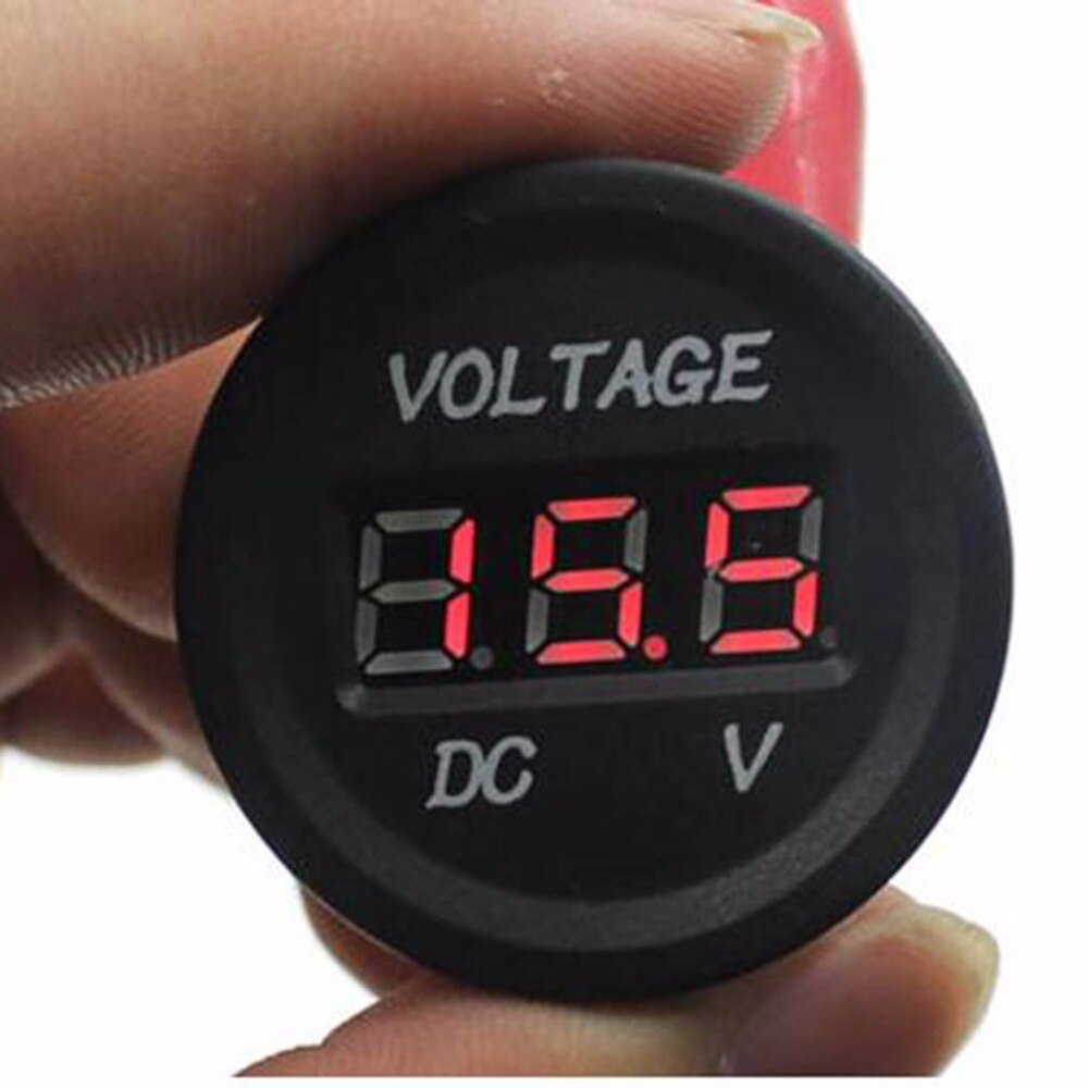 LED Professionele Zwarte 12 V-24 V DC Digitale Display Auto Motorfiets voltmeter Metro Voltmeter Socket