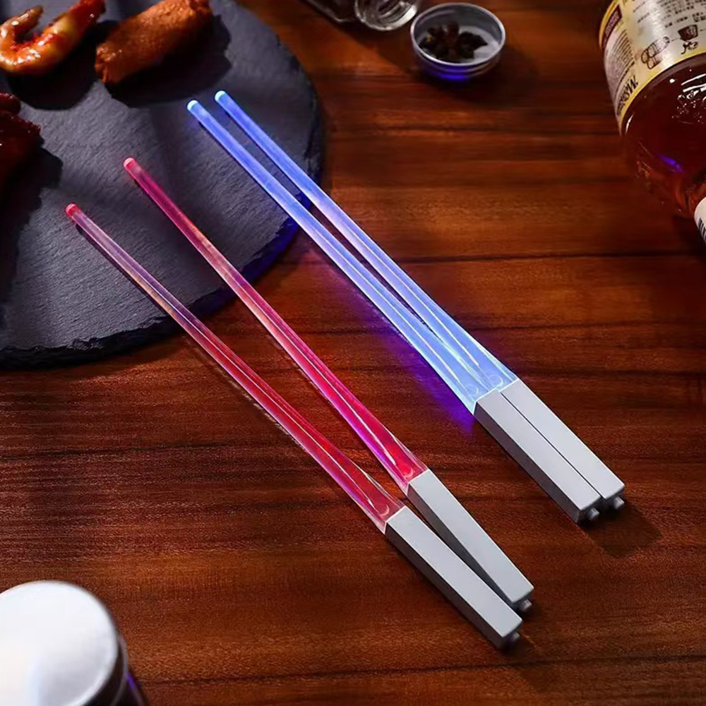 1Pair LED Lightsaber Luminous Chopsticks Detachable Washable Reusable BPA Free Tableware For Kitchen Dinner StarWar Theme Party