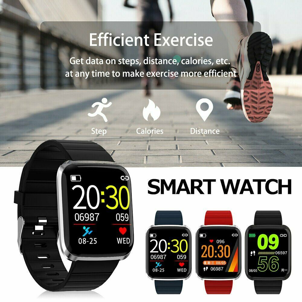 116 Pro Kleur Screen Smart Horloge Mannen Multi Sport Modi Hartslagmeter Bloeddruk Bloed Zuurstof Smartwatch Vrouwen Mannen