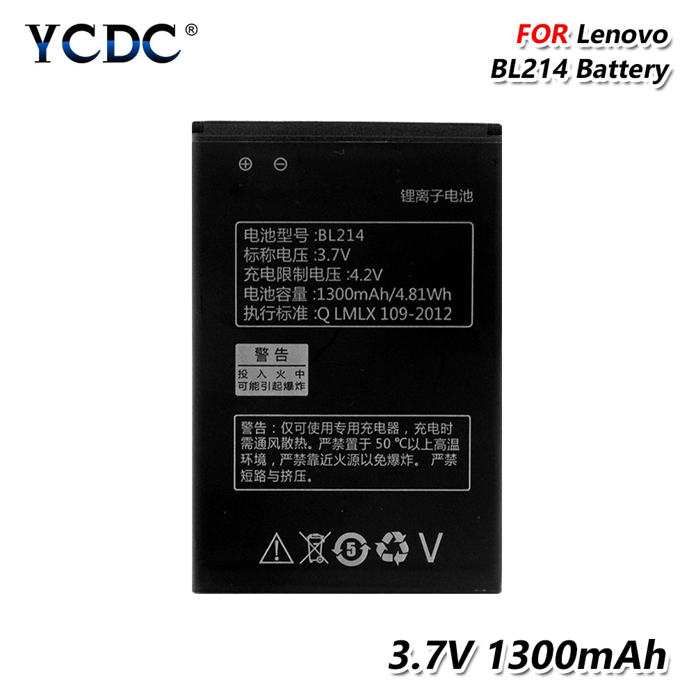 Lítio de alta qualidade 3.7v 1300mah recarregável lítio bl 214 bateria bl214 BL-214 para lenovo a316 a316i a360e a365e a66