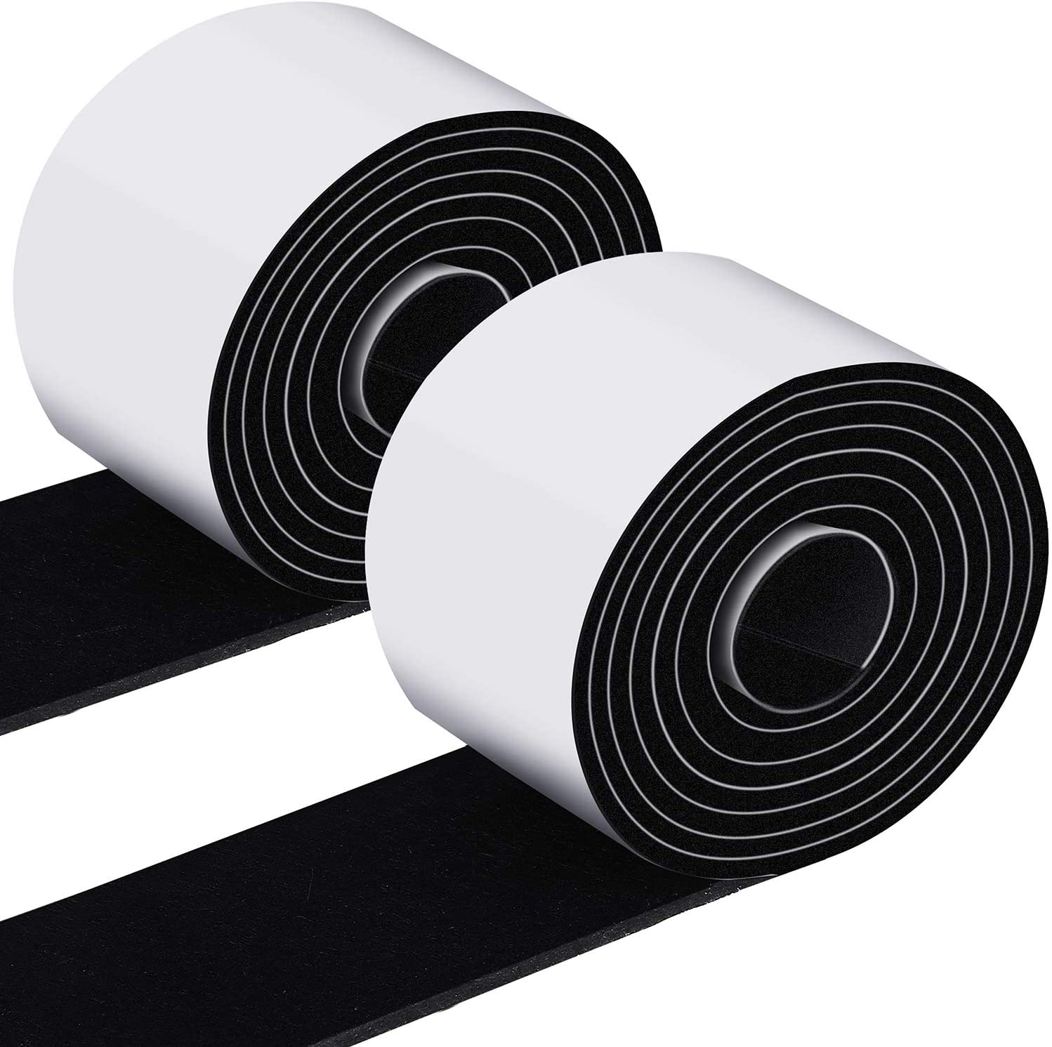 Cinta de fieltro autoadhesiva, rollo de tira de fieltro de poliéster, Protector de superficie dura, tiras de fieltro negras para muebles, cinta deslizante con forma DIY: Negro / 25 Unids