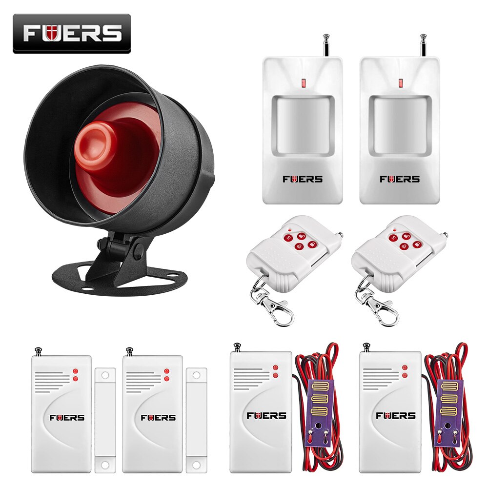 FUERS Home Alarm System On-site Loudspeaker Alarm Accessories Wireless Connection Burglar Motion Detector Door Sensor DIY Kit: Kit 3