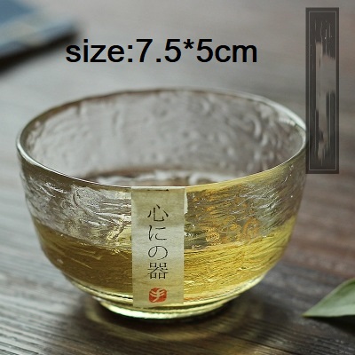 Japansk gravering glas te kop fortykket håndlavet hammer mønster kop zen hjerteglas smagning te sæt hjemmekontor virksomhed: C