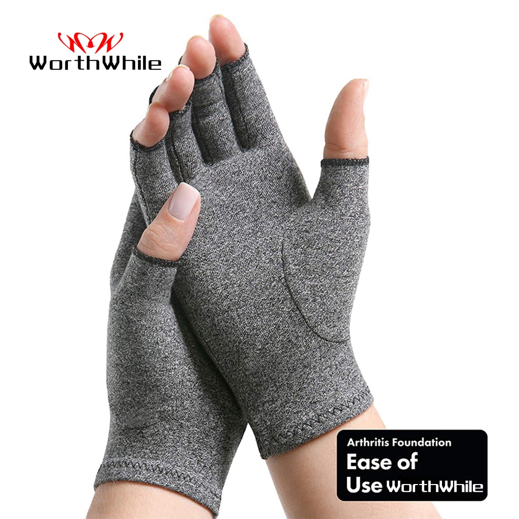 Værd 1 par kompressionsgigthandsker håndledsstøtte bomuld ledsmerter håndbøjle kvinder mænd terapi armbånd
