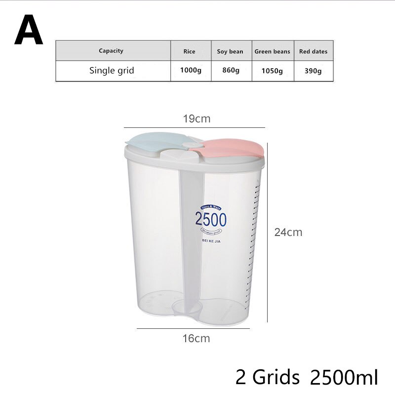 1Pc Transparant Voedsel Opbergdoos Keuken Opbergdoos Graan Opslagtank Vochtbestendige Verzegelde Blikken Organisatoren Keuken Benodigdheden: A