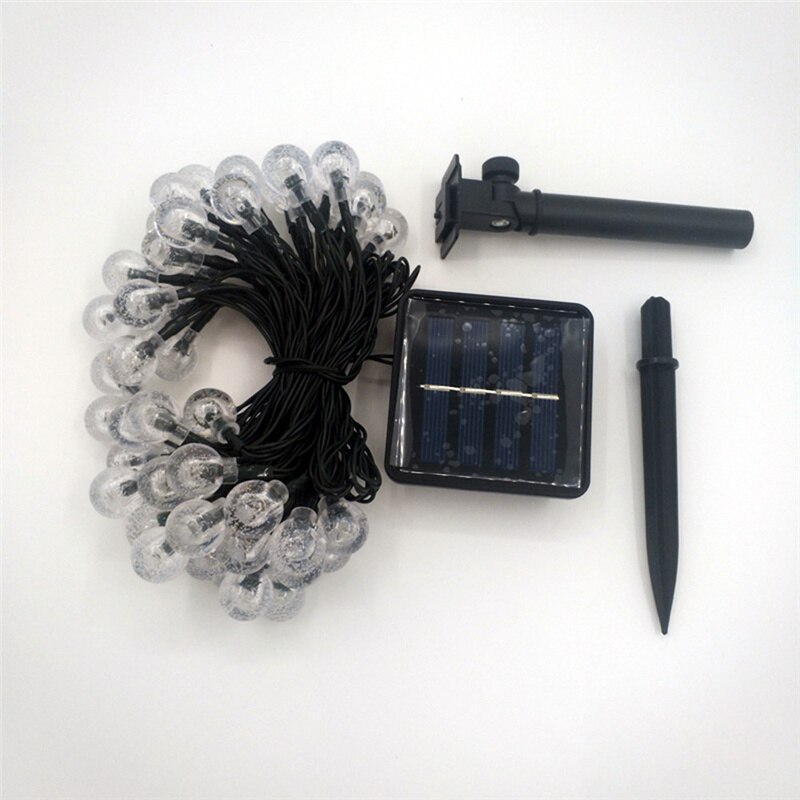 20/30/50 LED bola de cristal Solar bombilla cadena de luces guirnaldas al aire libre luces de hadas para boda jardín decoración navideña