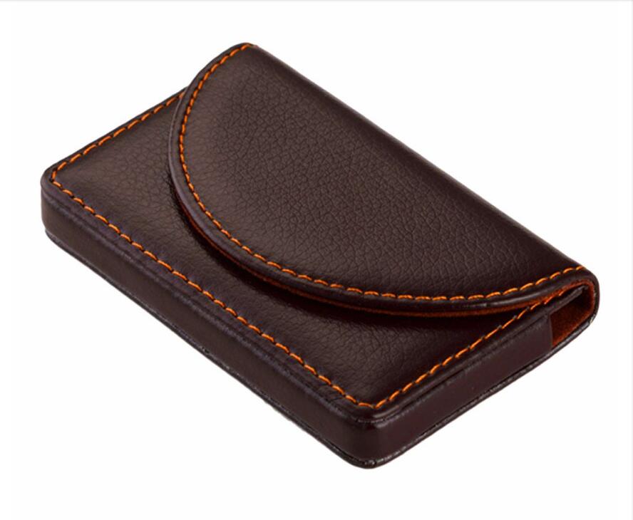 Credit Card Package Card Holder Double Open Business Card Case: coffee