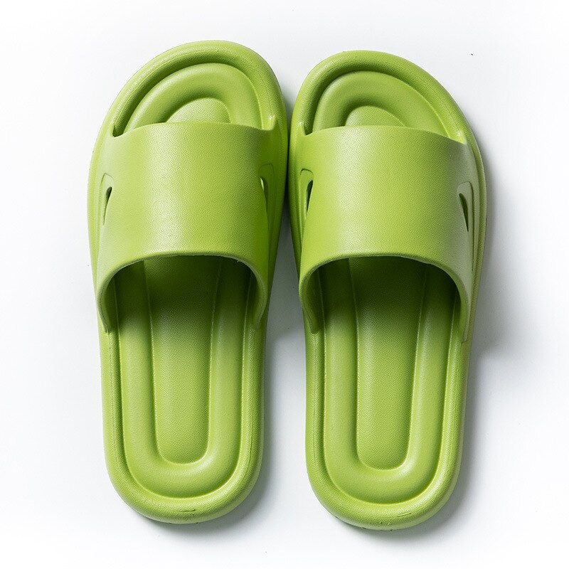 Antislip Mannen Slippers Badkamer Douche Slippers Voor Vrouwen Slides Sandalen Eva Zachte Slip Op Platte Slippers strand Zomer Schoenen: green / 36-37(feet 35-36)