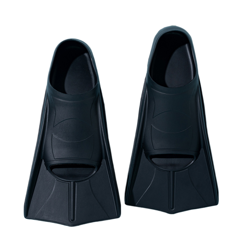 Premium Silicone Swim Fins - Diving Training Gear for Adults | Silicone Training Flippers for Divers/Swimmers: L / black