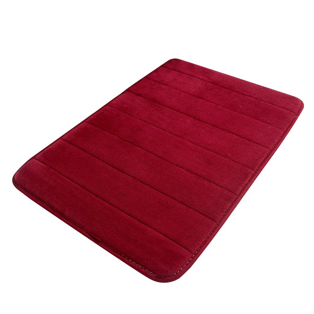 40-60cm Water Absorption Rug Bathroom Mat Shaggy Memory Foam Bath Mat Set kitchen Door Floor Mat Carpet For Toilet Non Slip L*5: Red