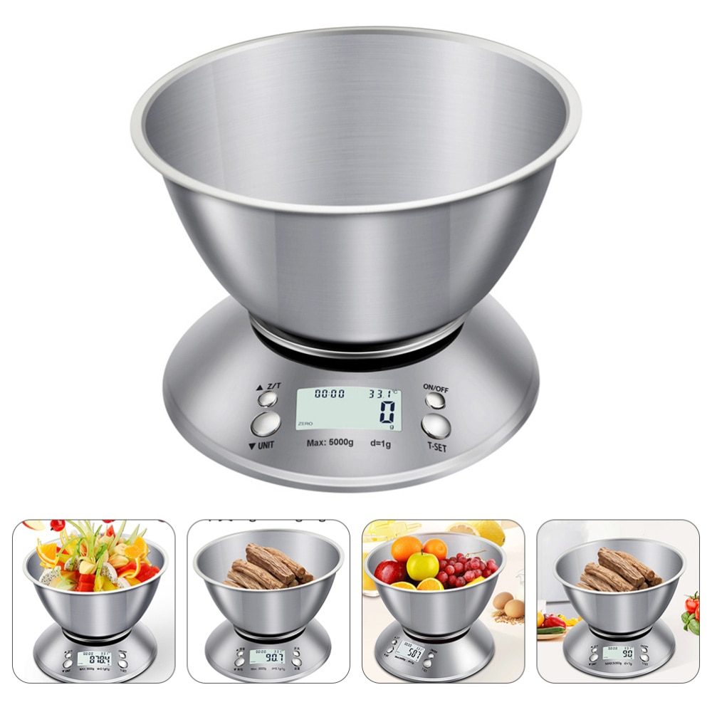 1pc Stainless Steel Food Scale Digital Kitchen Scale Weight Scale kitchen Measuring Tools(Battery)