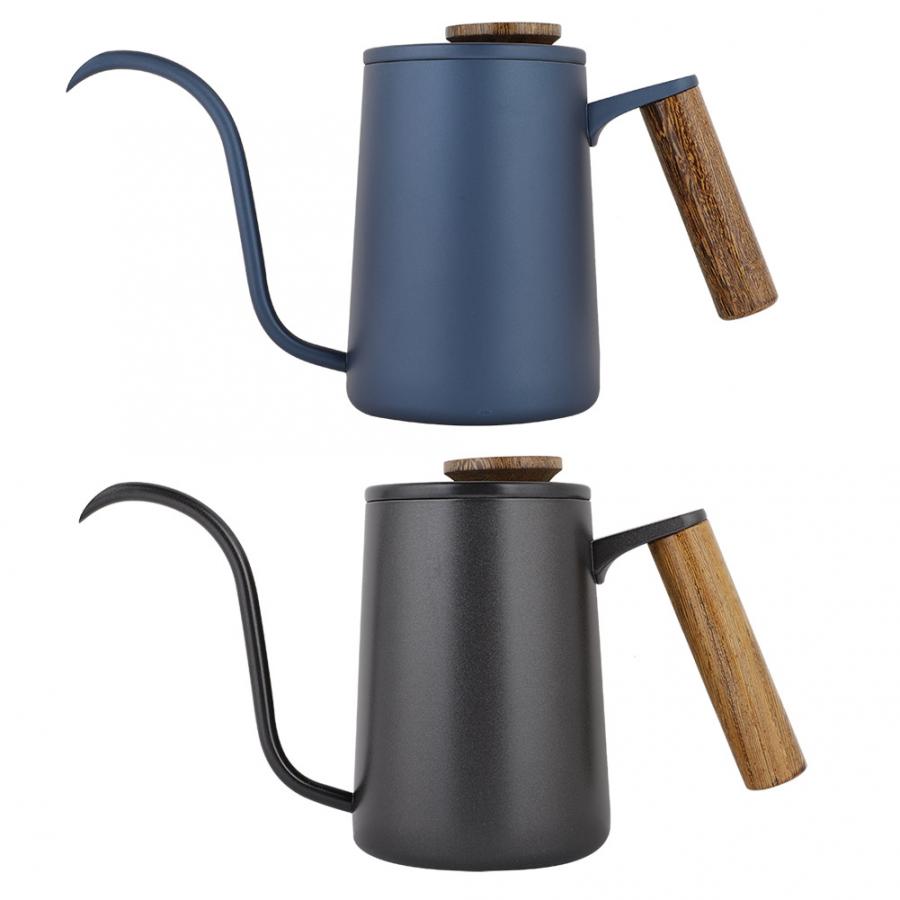 600ml Coffee Machine Stainless Steel Handle Drip Coffee Pot Long Gooseneck Spout Kettle Portable Coffee Maker Kitchen