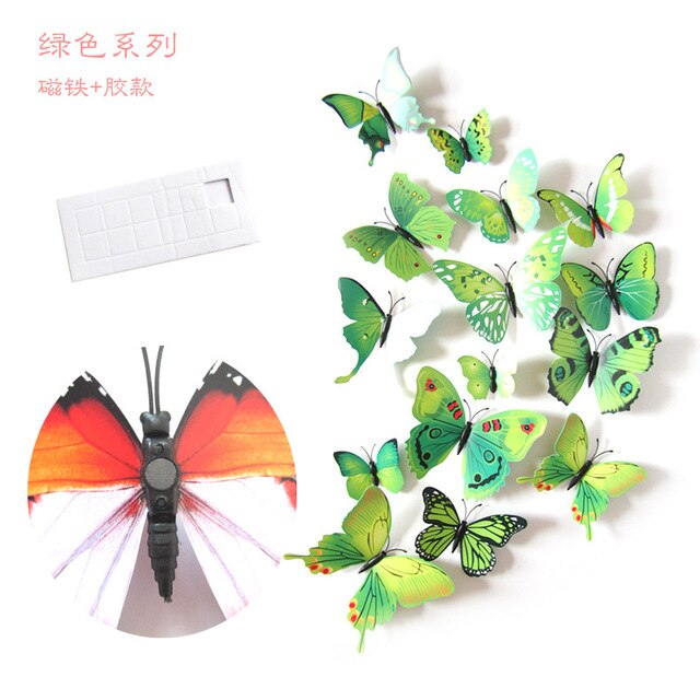 12PCS/Lot Garden Colourful Butterfly Decorative Stakes Wind Spinners Garden Decorations Simulation Butterfly: Ivory