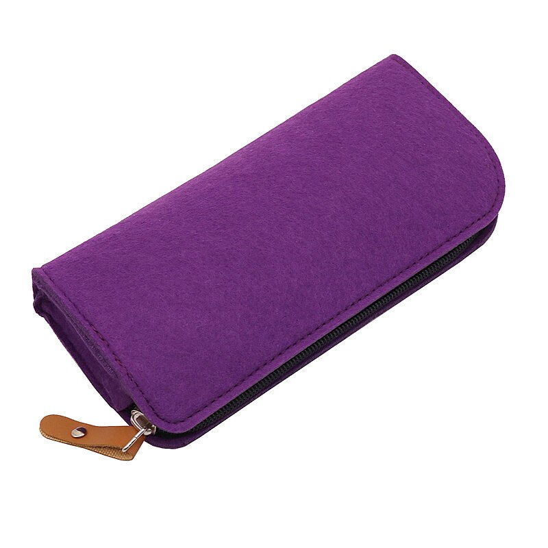 Felt pencil case Fountain pen apple pencil case Ballpoint pen cute pencil cases Gel pen chool pencil case kawaii pencil case: purple