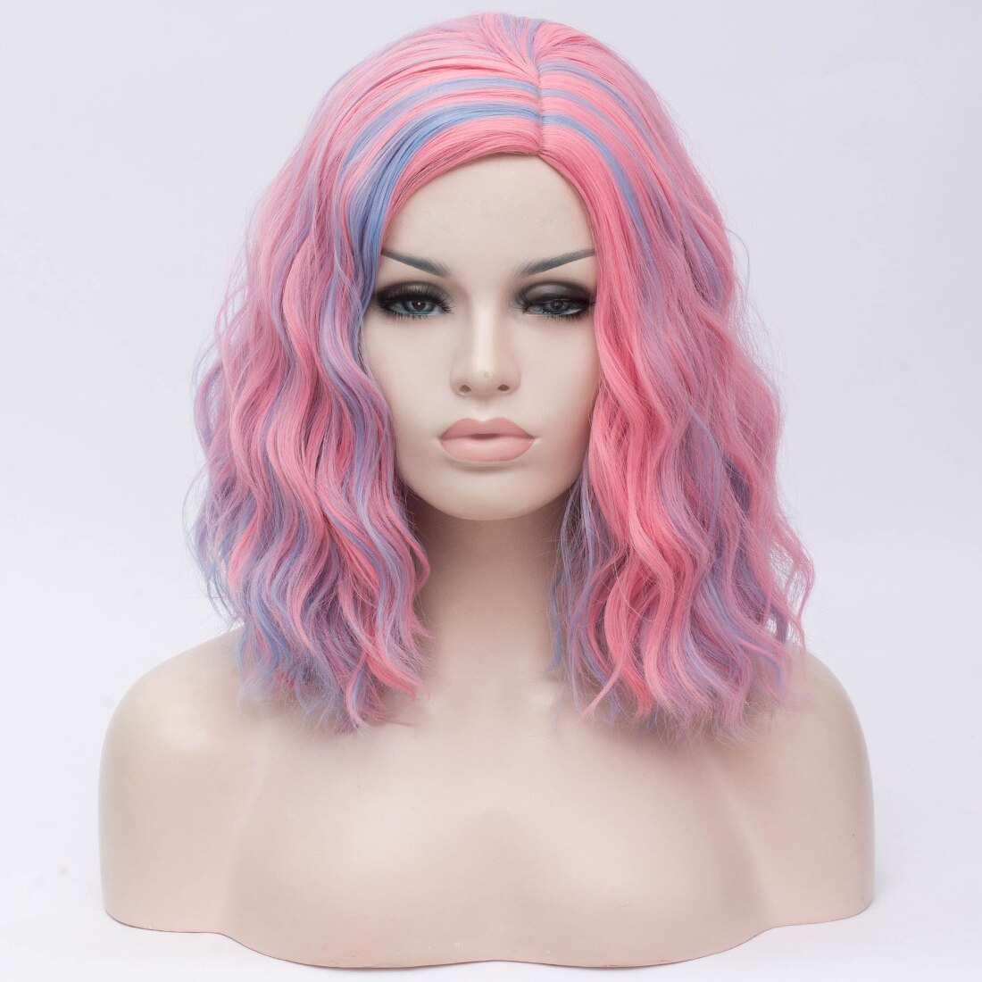 Similler cheveux synthétiques perruques courtes partie moyenne Ombre Cosplay perruque pour les femmes vert violet Miexd couleur mettre en évidence 6 Colros disponibles: 6