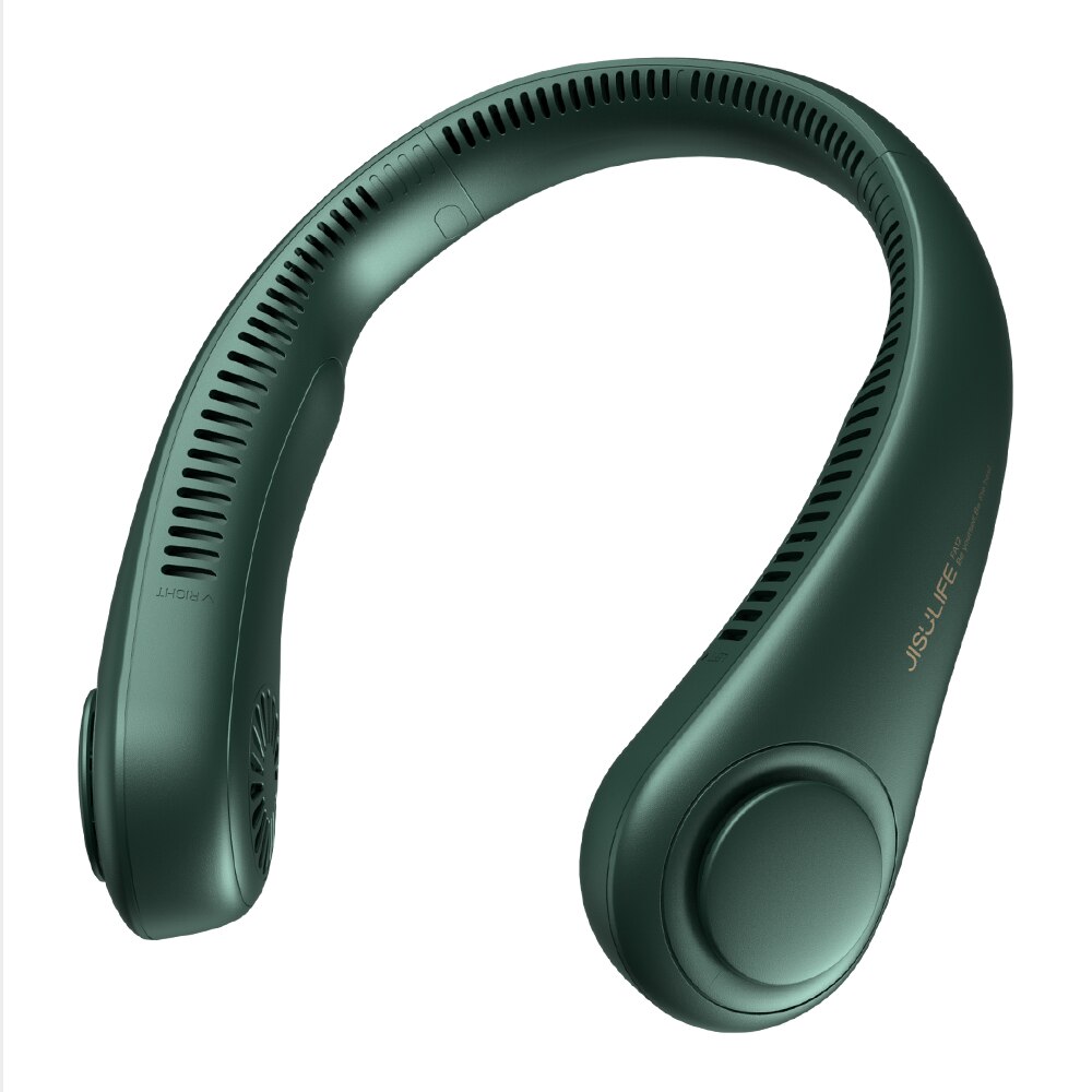 Jisulife Hals Fan Ventilador 4000Mah Bladeless Fan Draagbare Oplaadbare Usb Ventilator Voor Thuis Kantoor Aire Acondicionado Portatil: Neck Fan Green