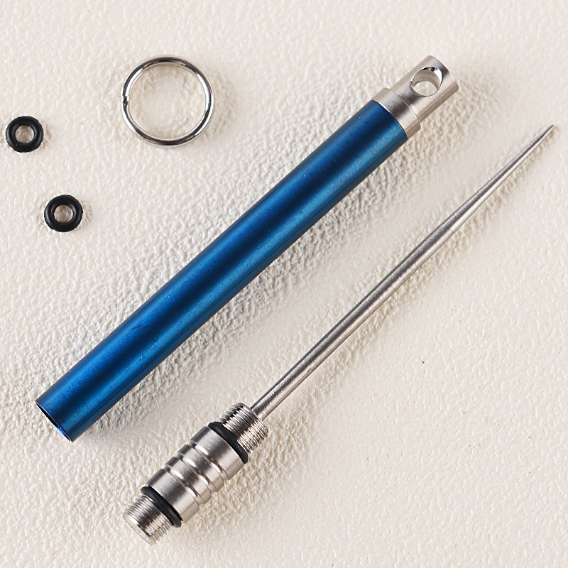 Tytanowa wykałaczka, niejednorazowa, przenośna, wkręcana: Niebieski