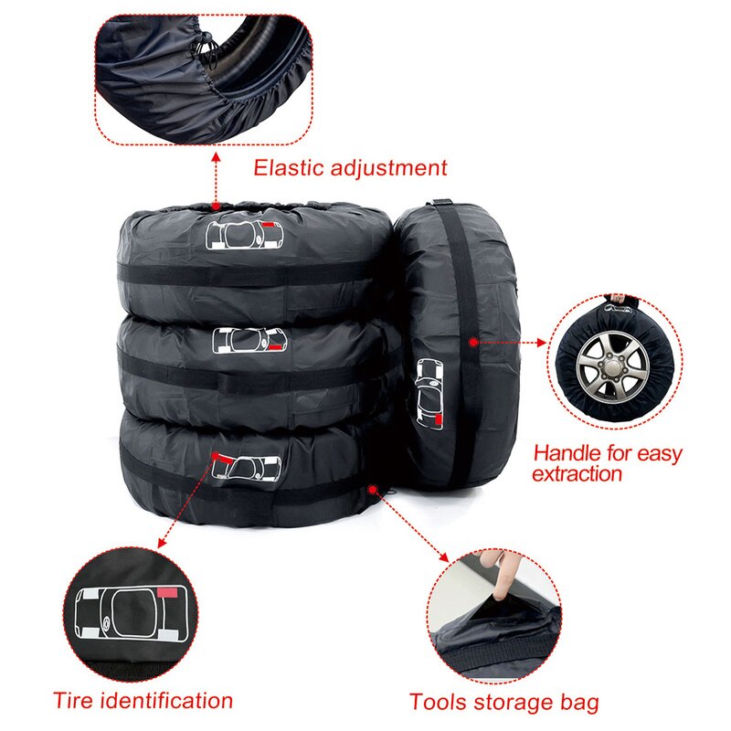 Bil reservedeler dekk deksel oppbevaringspose auto hjul dekk beskytter støvtett vanntett bag polyester deksler s/l dekk tilbehør