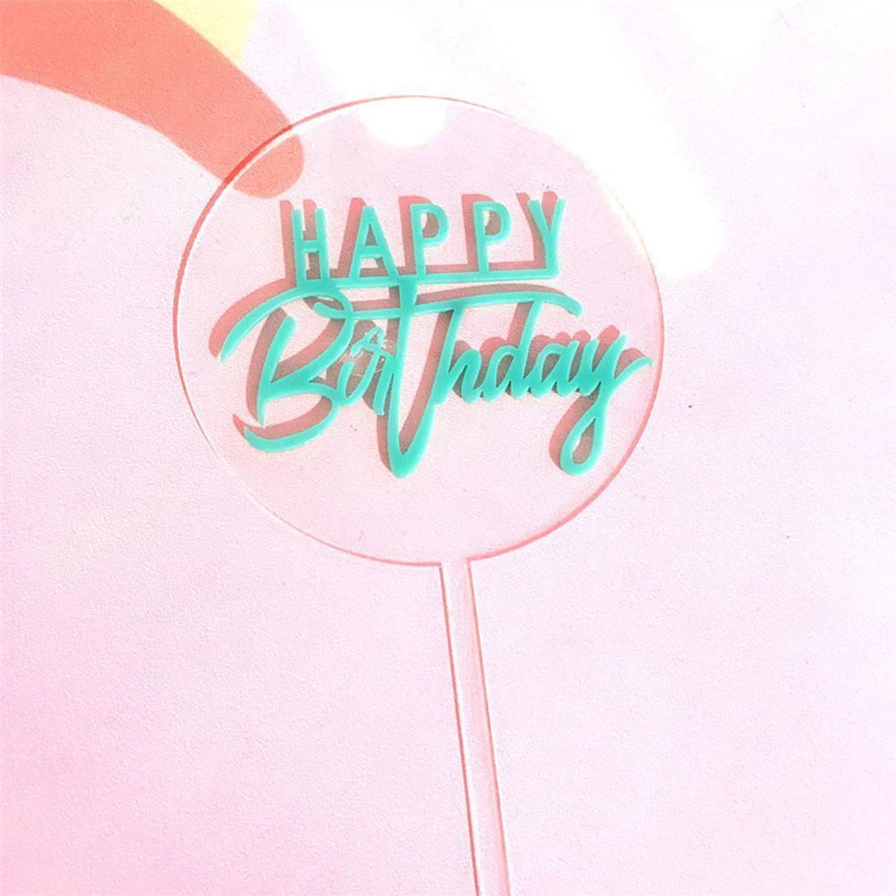 Double Layer Acrylic Cupcake Topper Happy Birthday Topper Shower For Birthday Party Baking Cake Cake Baby Supplies Decorati F1E5