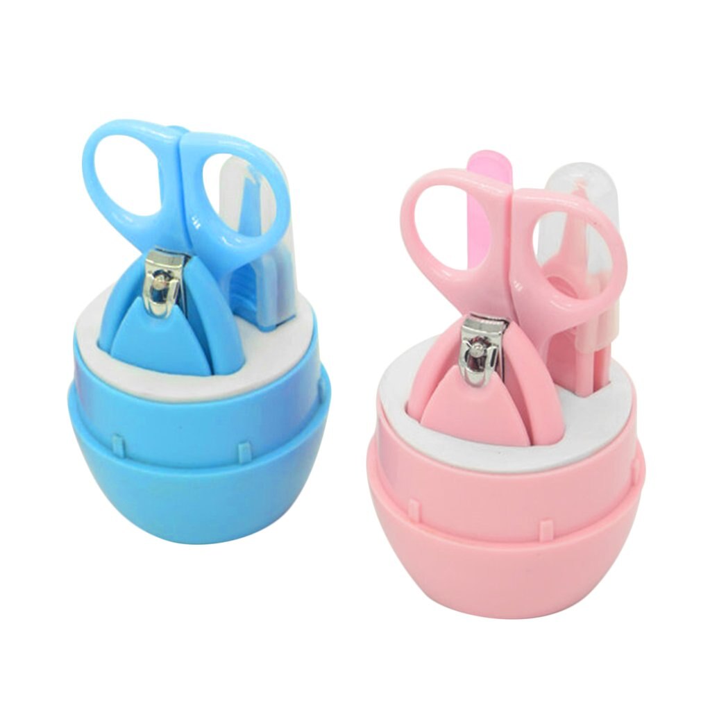 4PCS Baby Nagel Schere Set Schöne Nail Clippers Trimmer Blau Rosa Nagel Sicherheit Schere Nagel Shell Scher Maniküre Set baby Pflege