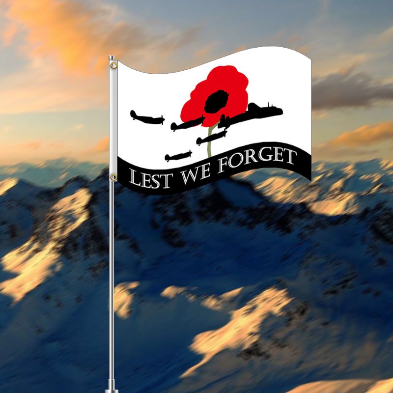 Lest We Forget Flag Centenary Remembrance Day Patriotic Memorial Banner for Boat